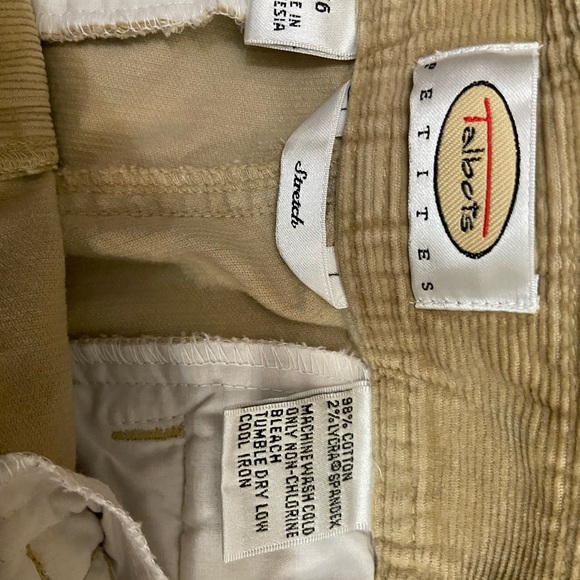 Talbots Petite Stretch Size 16 Courduroy Pants Tan - Picture 6 of 6